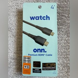NEW Onn. 4 Feet High Speed HDMI Cable for Television